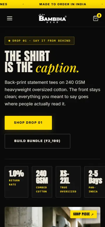 Bambiha streetwear store preview