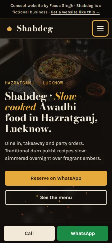 Shabdeg restaurant mobile preview